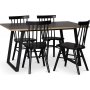 Edge 3.0 spisegruppe 140x90 cm inkludert 4 stk. svarte Orust pinnestoler - gr hytrykkslaminat (HPL)
