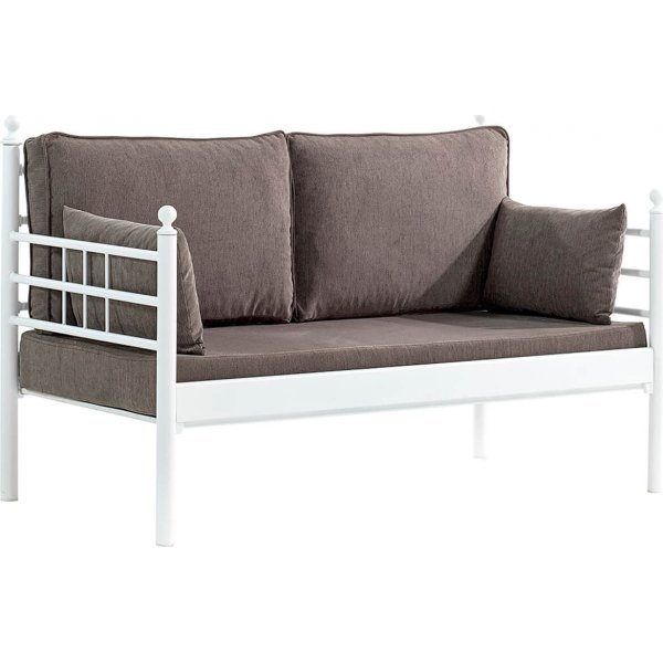 Manyas 2-seters utesofa - Hvit/brun