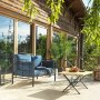 Hampus 2-seters utesofa - Svart/bl