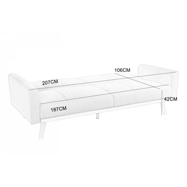 Sovesofa Borlänge - Lysegrått stoff | 207 cm Sovesofa Borlänge - Lysegrått stoff | 207 cm