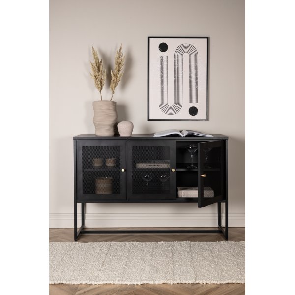 Trerike skjenk - Sort + Tekstilrens for møbler Trerike skjenk - Sort + Tekstilrens for møbler