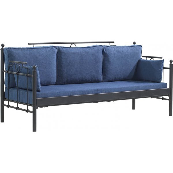 Hampus 3-seters utesofa - Svart/bl
