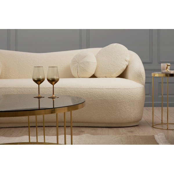 Ancona 3-seters sofa - Kremhvit