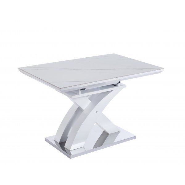 Ingrid spisebord uttrekkbart 120-160 cm - Hvit marmor Ingrid spisebord uttrekkbart 120-160 cm - Hvit marmor