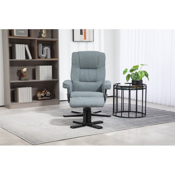 Lenestol med fotskammel gr - Oslo