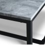 Texas spisegruppe med 6 Texas spisestoler Brun PU + Texas spisebord i betong 180x90 cm