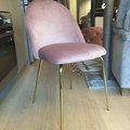 Kundebilde Plaza velvet stol - Lys rosa / messing