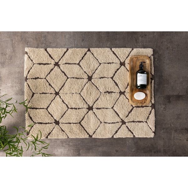 Petrus baderomsteppe 60x90 cm - Beige/mørk brun Petrus baderomsteppe 60x90 cm - Beige/mørk brun