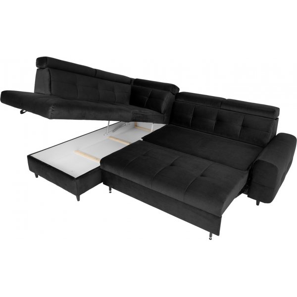 Matras hjørnesovesofa med åpen ende venstre - Sort Matras hjørnesovesofa med åpen ende venstre - Sort