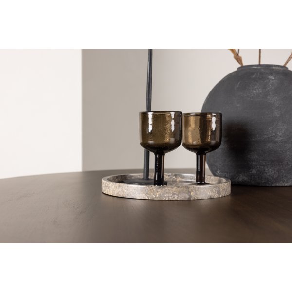 Kaseindon spisebord 100 cm - Mrkebrunt