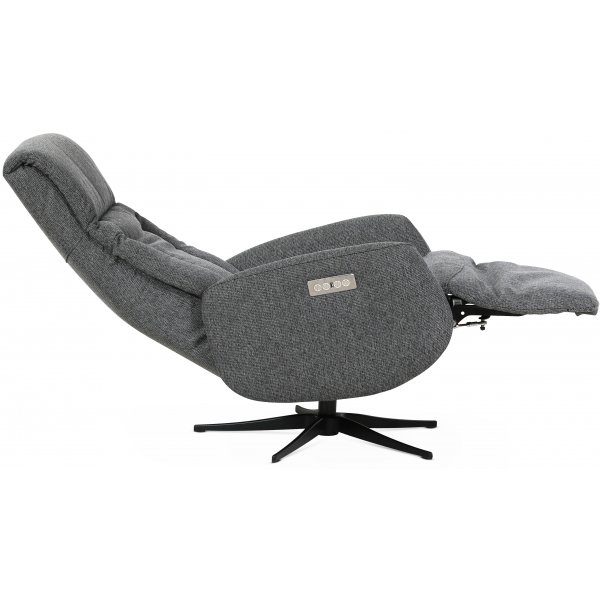 Marbäck lyx recliner- lenestol (2 el-motorer) innebygget fotskammel - Lysegrått tøystoff Marbäck lyx recliner- lenestol (2 el-motorer) innebygget fotskammel - Lysegrått tøystoff