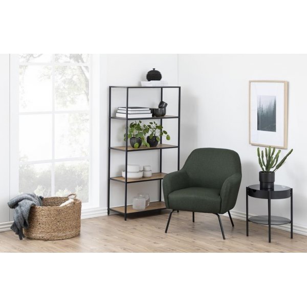 Lincoln bokhylle XL - Eik/sort - 5 hyller