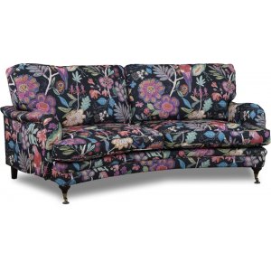 Howard Spirit buet 3-seters sofa i blomsterstoff - Eden Parrot Svart
