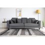 Brandy Lounge - 3,5-seters sofa XL (slvgr flyel) + Tekstilrens for mbler