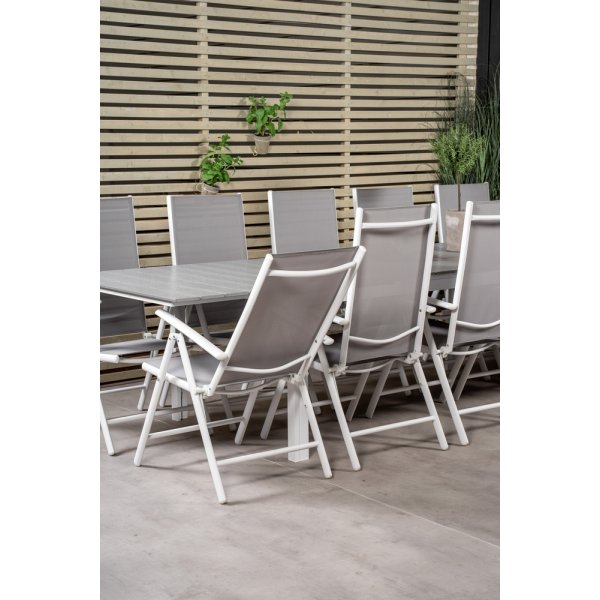 Levels uteservering gruppe med 10 Break stoler - Grå/Hvit Levels uteservering gruppe med 10 Break stoler - Grå/Hvit