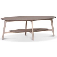 Bridge ovalt salongbord med hylle 140 cm - whitewash Bridge ovalt salongbord med hylle 140 cm - whitewash