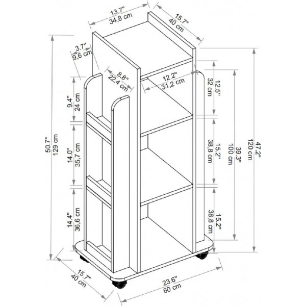 Marse bokhylle - Furu/antrasitt Marse bokhylle - Furu/antrasitt