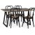 Edge 3.0 spisegruppe 140x90 cm inkludert 4 stk. svarte Samset stoler i bøyd tre - grå høytrykkslaminat (HPL)