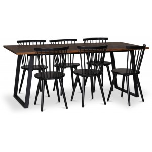 Edge 3.0 spisegruppe 190x90 cm inkludert 6 stk. svarte Castor pinnestoler - Brownstained fishbone Edge 3.0 spisegruppe 190x90 cm inkludert 6 stk. svarte Castor pinnestoler - Brownstained fishbone