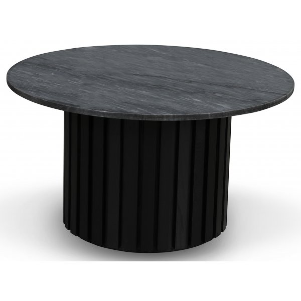 Sumo Salongbord Ø85 - Svartbeiset / Grå marmor Sumo Salongbord Ø85 - Svartbeiset / Grå marmor