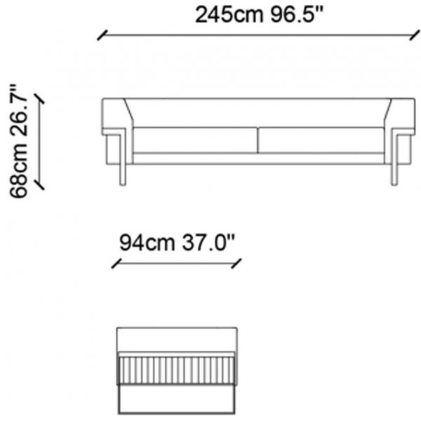 Magenta 3-seters sofa - Mørkebrun Magenta 3-seters sofa - Mørkebrun