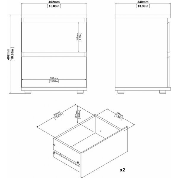 Nova nattbord - Hvit