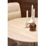 Spisebord rundt 90 cm beige travertin
