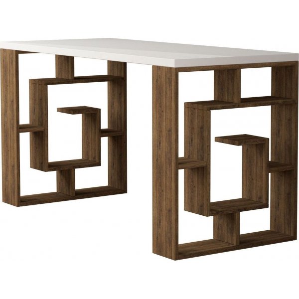 Maze skrivebord - Hvit/mørk eik Maze skrivebord - Hvit/mørk eik