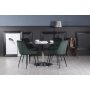 Plaza spisegruppe, marmorbord med 4 st Theo flyelstoler - Grnn/Gr/Krom