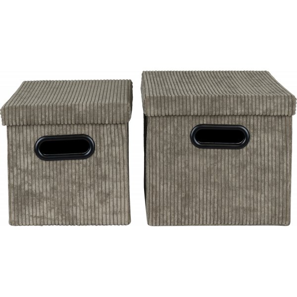 Augusta oppbevaringsbokser med lokk - Olivengrønn Augusta oppbevaringsbokser med lokk - Olivengrønn