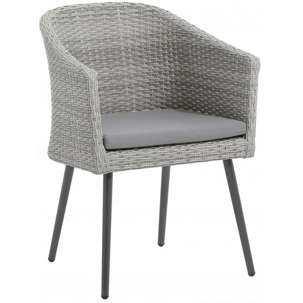 Brenäs spisegruppe By Martinsen 4 stoler med bord - Grå kunstrotting / Betong Brenäs spisegruppe By Martinsen 4 stoler med bord - Grå kunstrotting / Betong