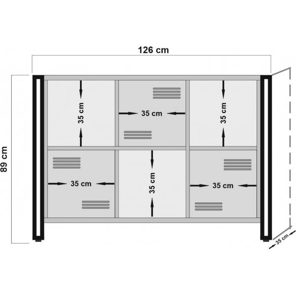 Cosmo Tribus bokhylle - Furu/svart Cosmo Tribus bokhylle - Furu/svart