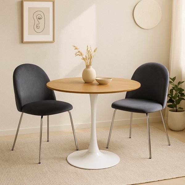 Plaza velvet stol - Gr / Krom + Tekstilrens for mbler