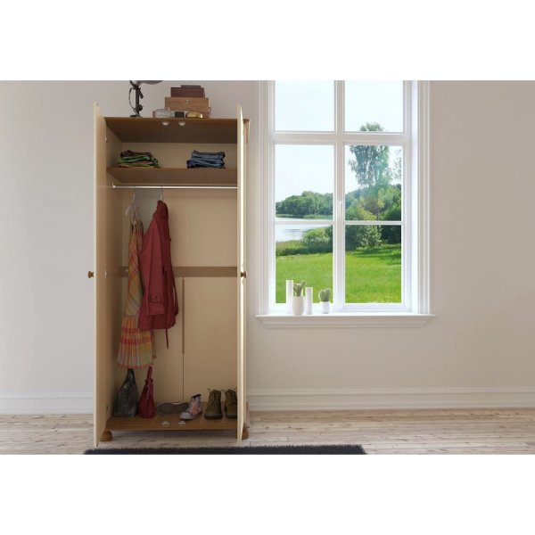 Richmond garderobe med 2 dører - Brun/kremhvit Richmond garderobe med 2 dører - Brun/kremhvit
