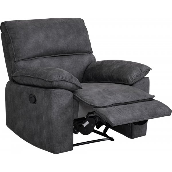 Coventry hvilestol med manuell mekanisme - Grå mikrofiber + Møbelføtter Coventry hvilestol med manuell mekanisme - Grå mikrofiber + Møbelføtter