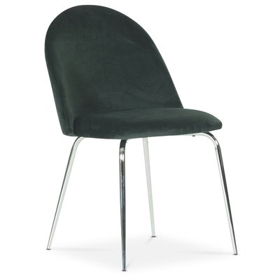Plaza velvet stol - Grnn / Krom