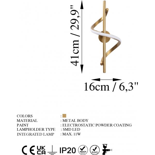 Makena vegglampe - Gull Makena vegglampe - Gull