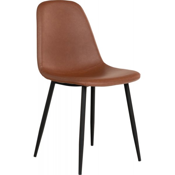 Toulon spisegruppe med 4 Stockholm spisestoler i lysebrunt kunstskinn Toulon spisegruppe med 4 Stockholm spisestoler i lysebrunt kunstskinn