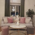 Kundebilde Sittepuff Isabelle 42Ø cm - Grå/Messing