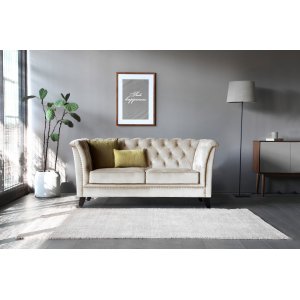 Milton Chesterfield 2-seter - Beige fløyel Milton Chesterfield 2-seter - Beige fløyel