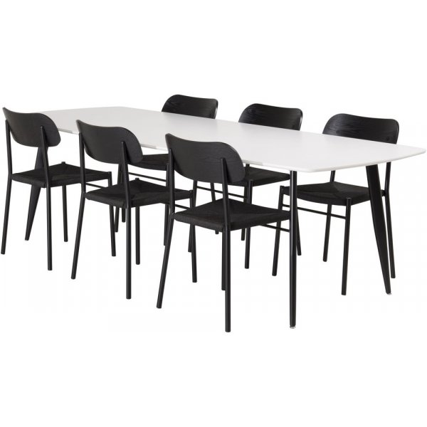 Spisebord Lara 240 cm - Svart / Hvit Spisebord Lara 240 cm - Svart / Hvit