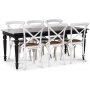 Paris spisegruppe 180 cm bord svart + 6 st hvite Gaston spisestoler