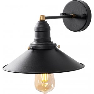 Konisk vegglampe 12195 - Sort