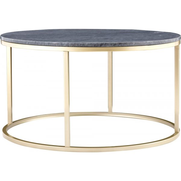 Accent sofabord rundt 85 - Grå marmor/messingfarget understell Accent sofabord rundt 85 - Grå marmor/messingfarget understell