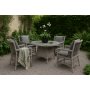 Utendrsgruppe; 4 stoler og spisebord 110 cm gr/rotting - Jacksonville/Provence