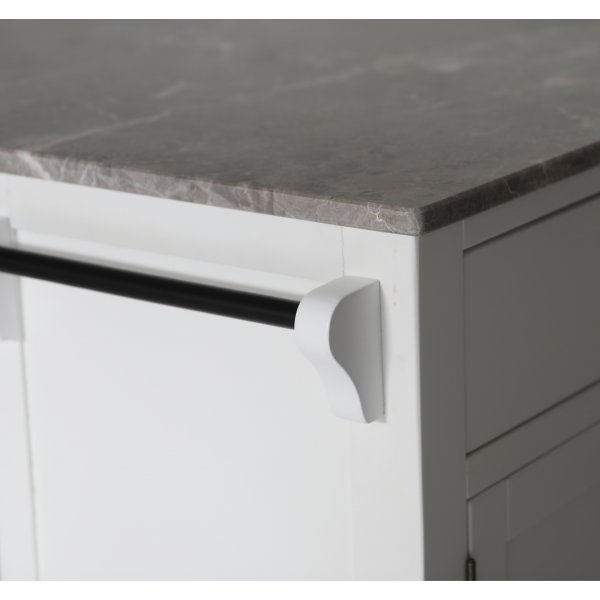 Heritage Kjøkkenøy med marmorplate - Hvit ramme / Grå Emprador marmor Heritage Kjøkkenøy med marmorplate - Hvit ramme / Grå Emprador marmor