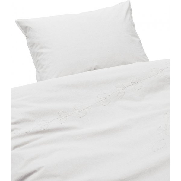 Amie broderi sengesett 150 x 210 cm - Offwhite