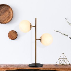 Fasett bordlampe, Opal - Vintage