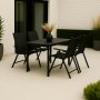 Spisegruppe 4 stoler og spisebord 150 x 90 cm svart/gr - Las Vegas