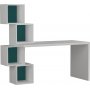 Balance skrivebord - Hvit/turkis